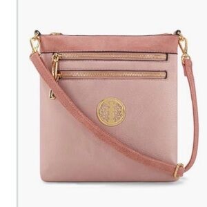 Montana West Pink Crossbody Bag with Gold Accents